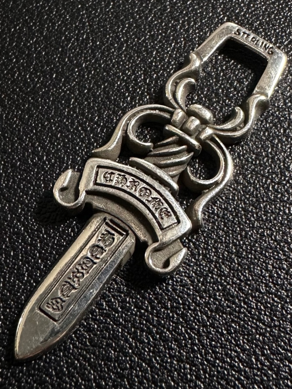 Chrome Hearts Large Dagger Zipper Pull Pendant 925 Sterling Silver 5.3g